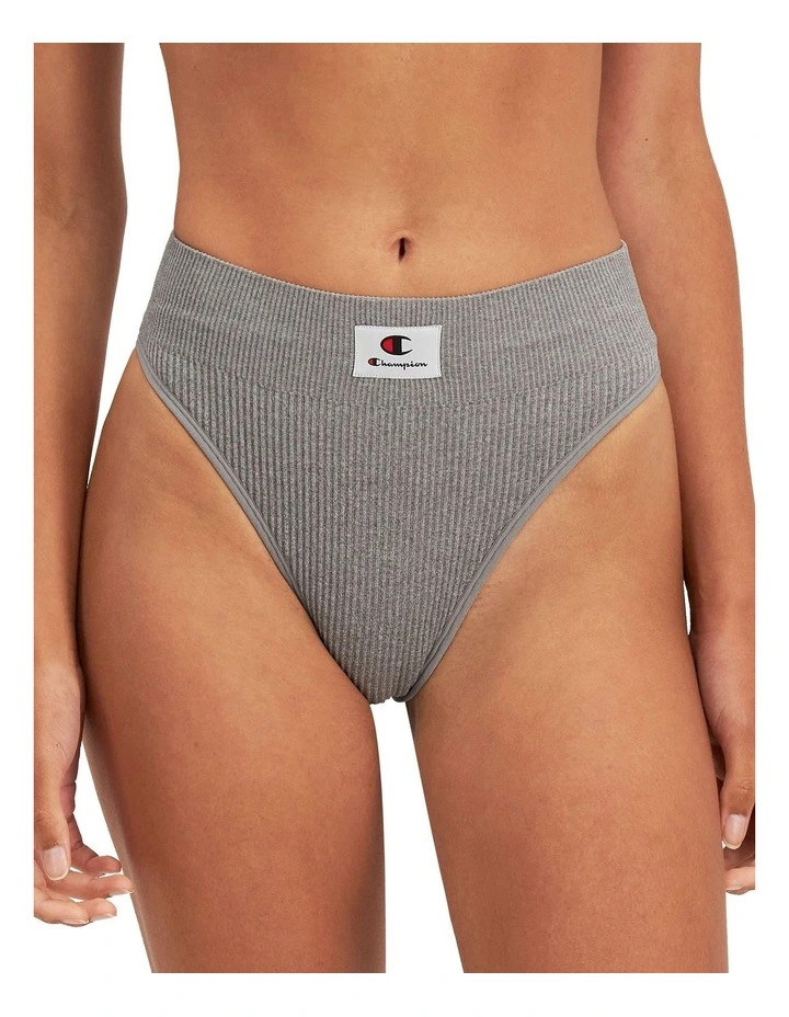 Hot Sale βοΈ Champion Seamfree Rib High π Bikini Brief Oxford Heather π