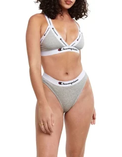 Best Sale 😀 Champion Organic Hi Cut 👙 Bikini Brief Grey Marle 🔥