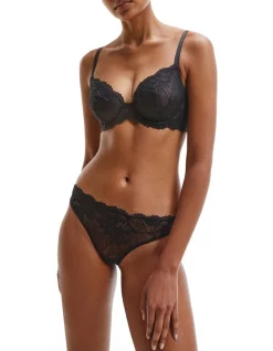 Best reviews of 💯 Calvin Klein Seductive Comfort Lotus Floral Thong Brief In Black 🛒