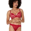 Hot Sale 😉 Pleasure State Lace Thong In Jester Red 💯