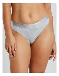 Cheapest ❤️ Bendon Cotton Logo Thong In Grey Marl 💯
