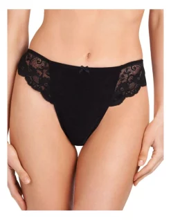 New ❤️ Bendon Body Lace Thong In Black 🧨