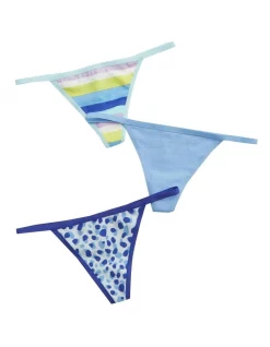 Discount ❤️ Aerie Cotton String Thong Underwear 3-Pack In Multi ⌛