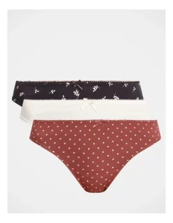 Best Pirce 😀 Soho Organic Cotton G-String Brief 3 Pack In Multi 🛒