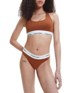 Best Pirce 🎁 Calvin Klein Modern Cotton Naturals Thong Brief In Brown ⌛