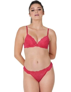 New 🎉 Pleasure State Lace Thong In Raspberry 🔥