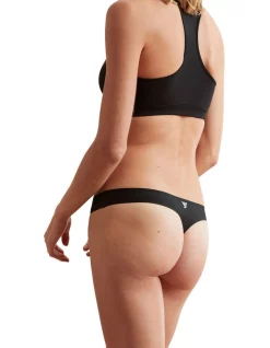 Promo 👍 Yellow Willow Yoga Invisible Active Underwear G-String Single Pack In Black 🔔