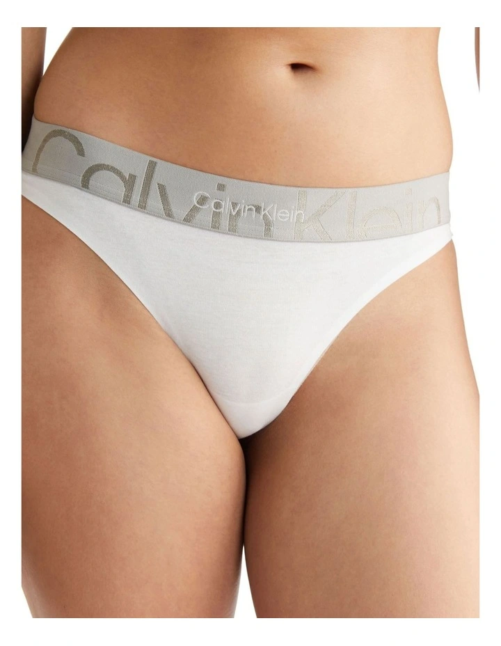 Buy β Calvin Klein Embossed Icon Cotton Thong Brief In White π - Image 3