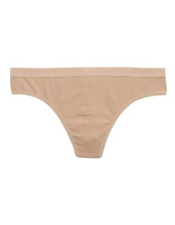 Promo ✨ Aerie Cotton Elastic Thong Underwear In Natural ✨