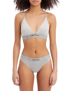 Best deal 🛒 Calvin Klein Embossed Icon Cotton Thong Brief In Grey 💯