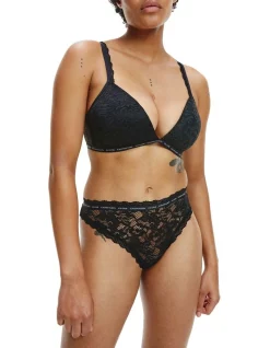 Buy π Calvin Klein CK One Lace Thong In Black βοΈ