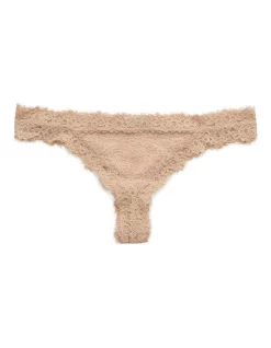 Budget 😀 Aerie Eyelash Lace Thong Underwear In Natural ❤️