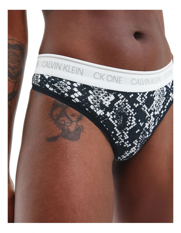 Promo β Calvin Klein Ck One Cotton Thong In Rattlesnake Black β - Image 3