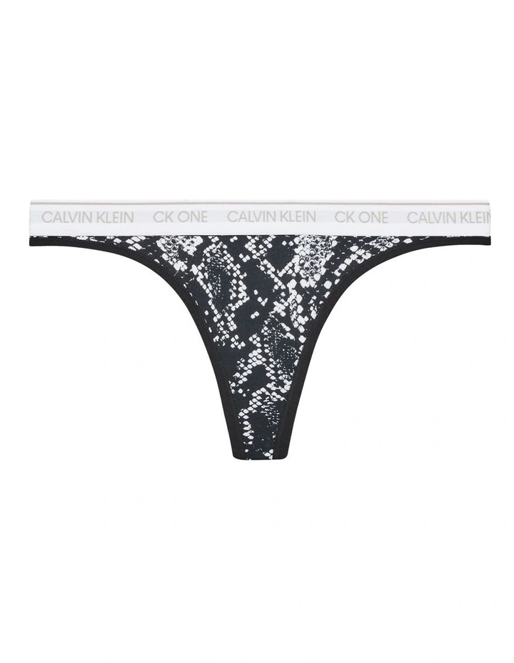 Promo β Calvin Klein Ck One Cotton Thong In Rattlesnake Black β - Image 4