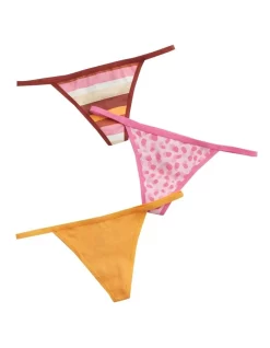 Best Pirce 😀 Aerie Cotton String Thong Underwear 3-Pack In Multi ✨