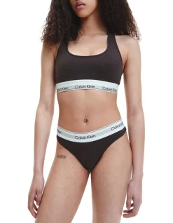 New ⭐ Calvin Klein Modern Cotton Naturals Thong Brief In Brown 🧨