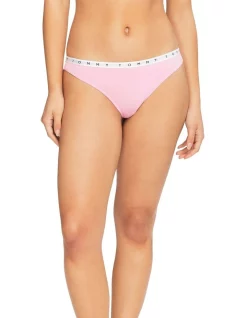Best Pirce 🎉 Tommy Hilfiger Sporty Logo Cotton Thong Brief In Violet Pink ⭐