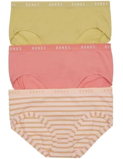 Promo ✔️ Bonds Cottontails Midi Briefs 3 Pack In Multi ⭐