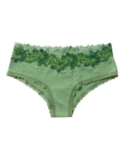 Flash Sale 😍 Aerie Cotton Sunkissed Lace Cheeky Underwear In Green ✨