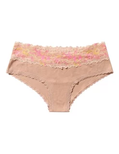 Best Pirce 👏 Aerie Cotton Sunkissed Lace Cheeky Underwear In Natural 🥰