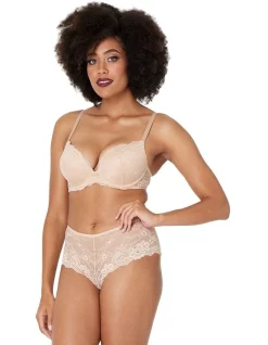 Cheapest 👏 Pleasure State Lace Brazilian Brief In Frappe 👏