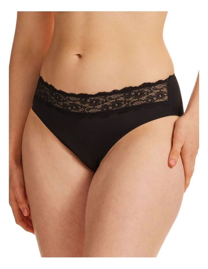 Outlet π Kayser Recycled Microfiber & Recycled Lace Classic High Cut Brief In Black π