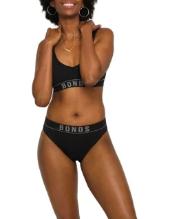 Coupon 🧨 Bonds Originals Retro Rib High 👙 Bikini Brief In Black 😉