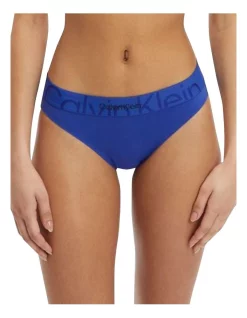 Best Sale 😉 Calvin Klein Embossed Icon Cotton 👙 Bikini Brief In Blue 🧨